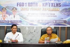 FGD dan konsultasi publik penyusunan RDTR Kawasan Strategis Oba Tengah dan Kawasan Bandar Udara Sultan Nuku di Tidore, Selasa (20/10/2026).