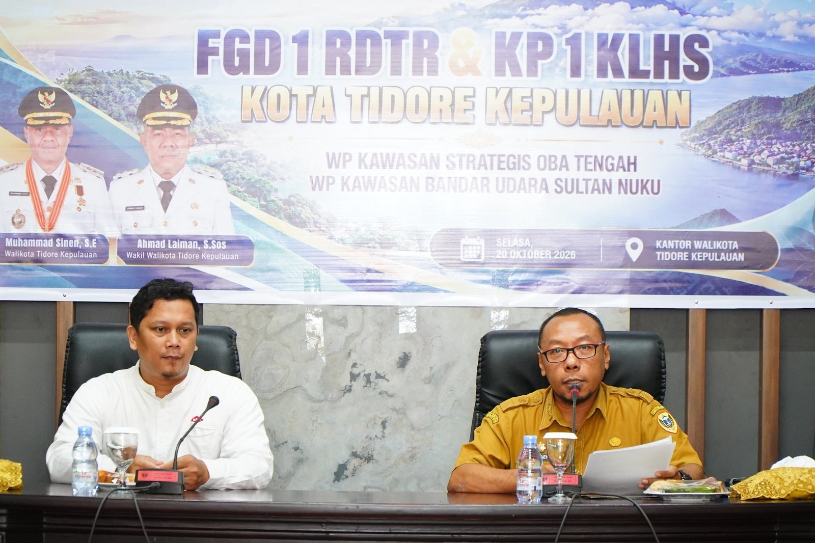 FGD dan konsultasi publik penyusunan RDTR Kawasan Strategis Oba Tengah dan Kawasan Bandar Udara Sultan Nuku di Tidore, Selasa (20/10/2026).